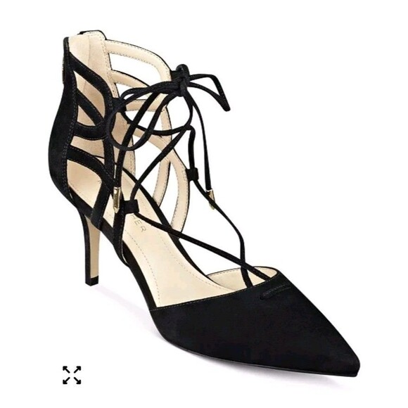 Marc Fisher Size 8M Truthe Lace Up 3" Heels Suede Pointed Toe Pumps PLS READ - Picture 1 of 11